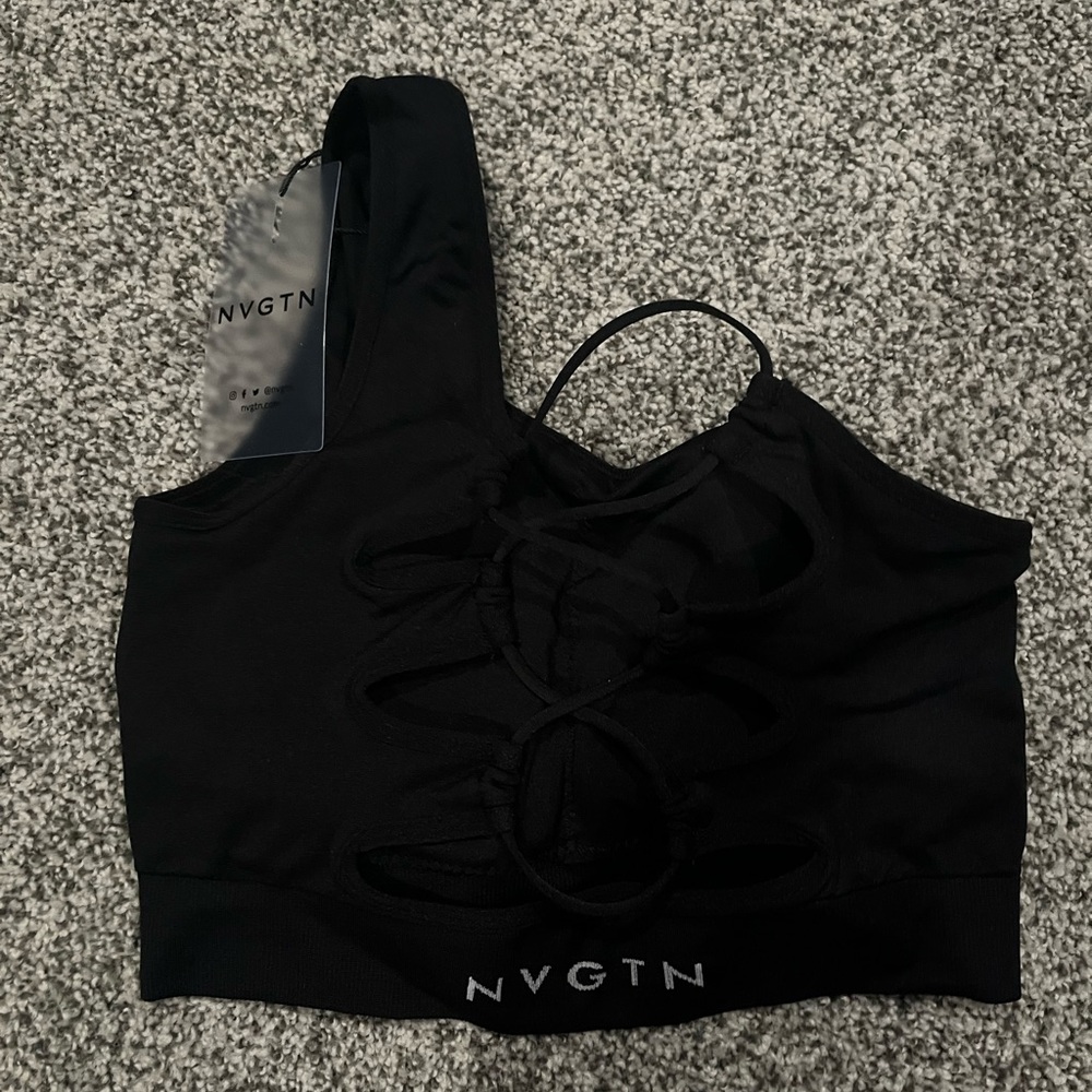 Single shoulder sports bra NVGTN size small
